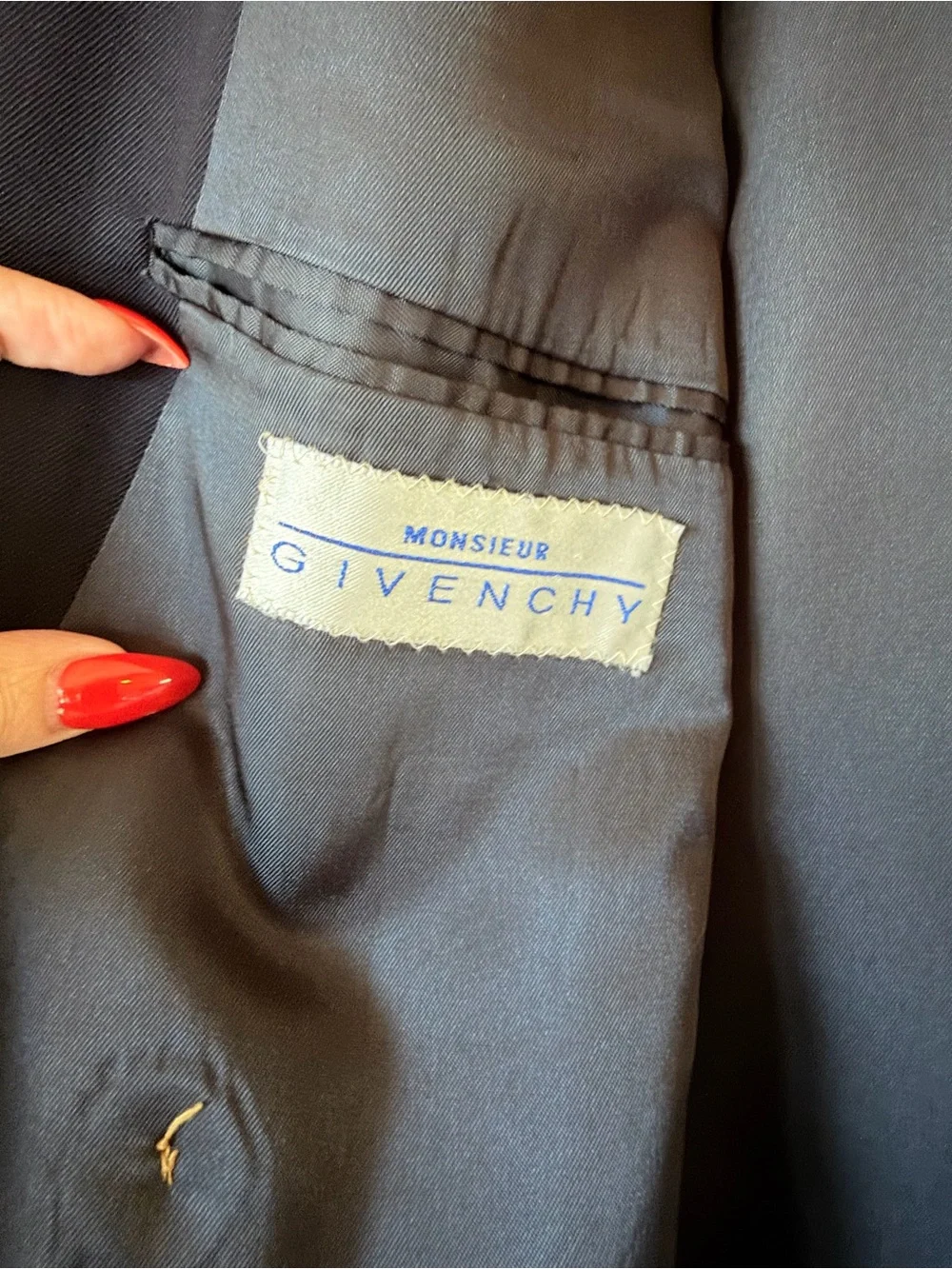 Vintage Givenchy Navy Double-Breasted Blazer